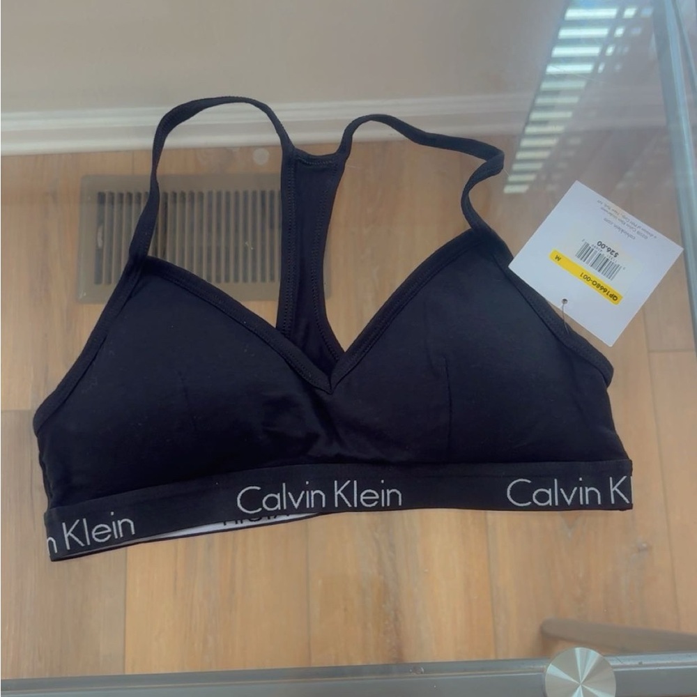 Calvin Klein Black Seamless Bra with Signature Band